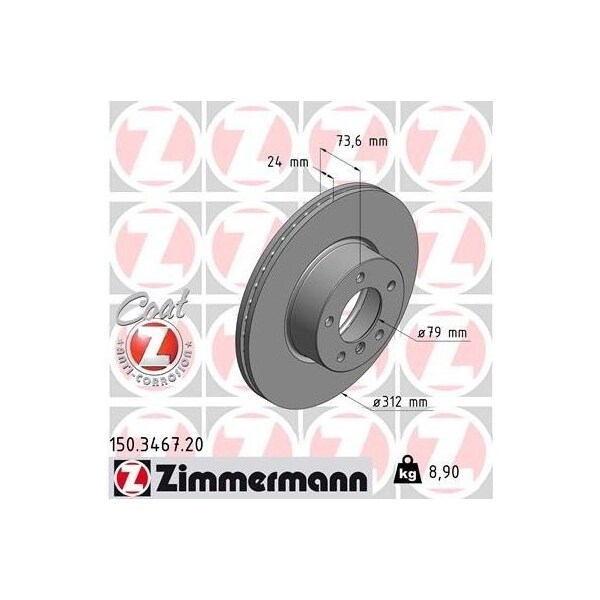Zimmermann Brake Disc - Standard/Coated, 150346720 150346720 - main